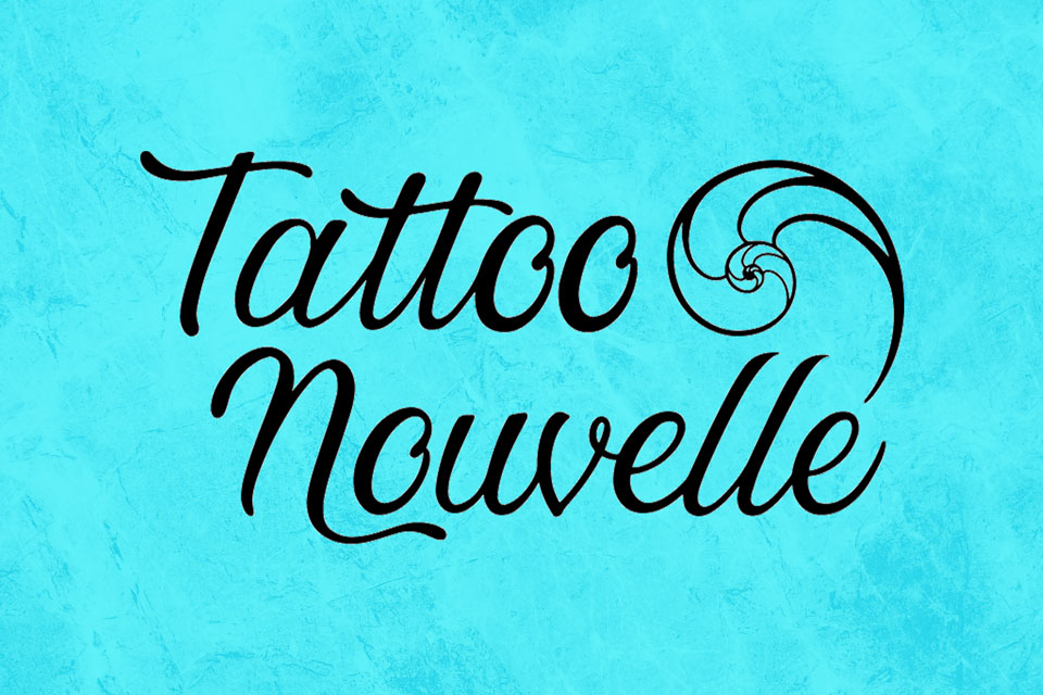 Tattoo website landing page design template Vector Image